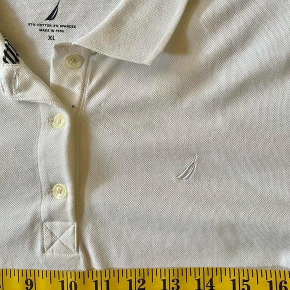 Women's Nautica White Short-Sleeve Polo Shirt - Size XL - Picture 4 of 7